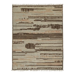 Rug & Kilim’s Modern Rug with Beige-brown Geometric Patterns - 13x19 For Sale