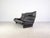 Animal Skin Vintage Italian 2-Seater Sofa in Black Leather, 1980s For Sale - Image 7 of 13