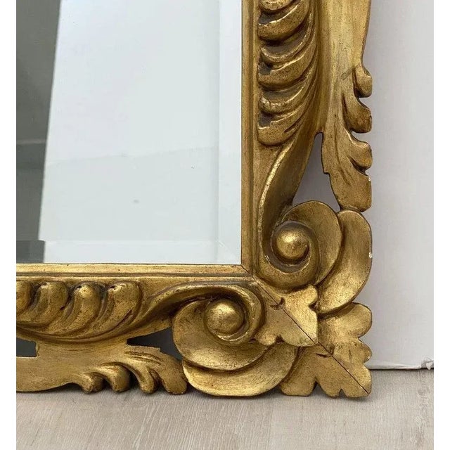 Italian Rococo Rectangular Beveled Mirror With Carved Gilt Frame (H 29 X W 23) For Sale - Image 9 of 13