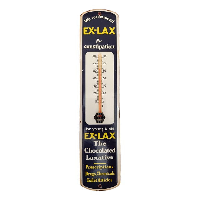 Ex-Lax Vintage Style Thermometer Merchandise No Porcelain Souvenirs Store For Sale