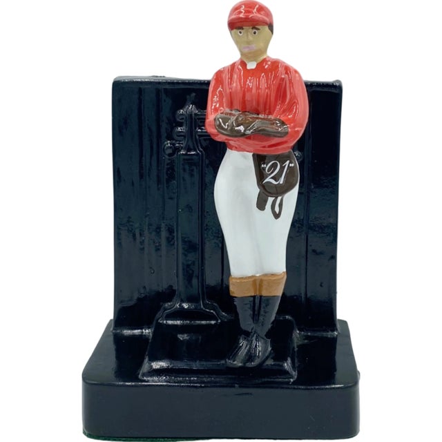 Vintage The 21 Club Nyc Restaurant Bookend Equestrian Horse Jockey New York City For Sale - Image 12 of 12