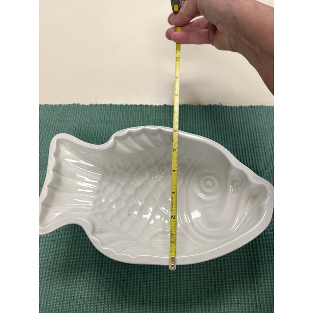 1960s Societe Ceramique Maestricht Early White Ceramic Fish Mold Holland For Sale - Image 9 of 10