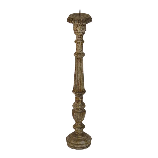 1940s Wooden Candlestick For Sale
