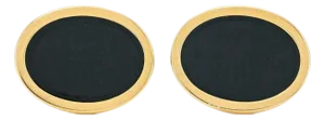 Late 20th Century Pair of Tiffany & Co. 18k Gold Cufflinks with Black Onyx Center