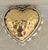 Metal Vintage Early Dian Malouf Heart Ring, 14k Gold Hammered Domed Heart With Sterling Silver Bezel and Channel Detail Down the Tapered Band For Sale - Image 7 of 11