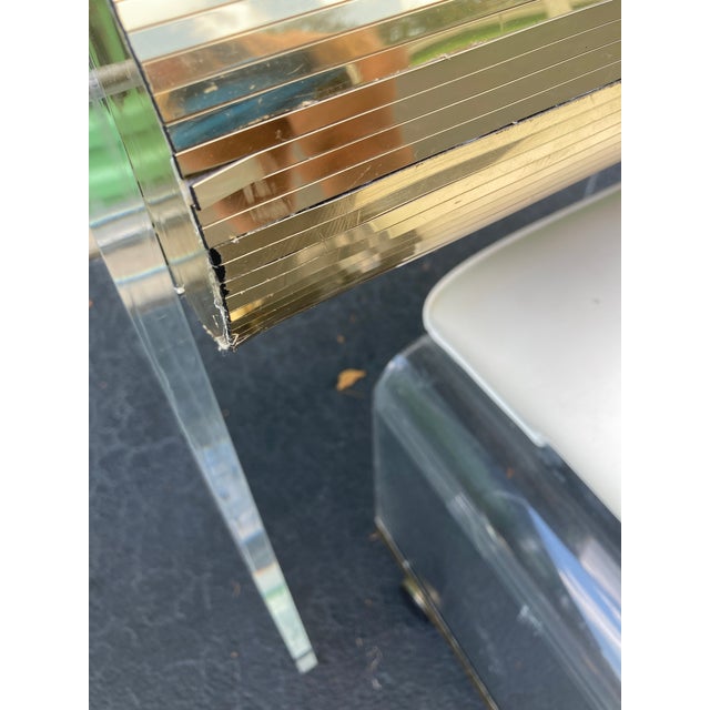 Mid-20th Century Lucite and Brass Vanity and Stool by Hill by Creations at Dallas For Sale In Atlanta - Image 6 of 11