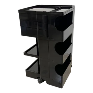Joe Colombo Black Boby Trolley Cart on Wheels for Bieffeplast, 1960s