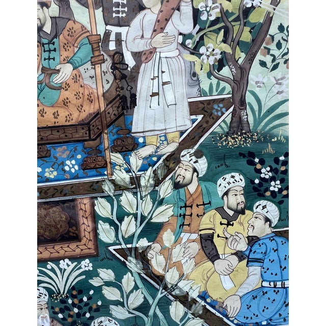 1950s Framed Asian Garden Pavillion Scene Reproduction Print For Sale - Image 5 of 10