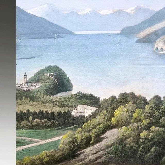 19th Century Grand Tour Panorama of Lake Como and Bellagio, 1800, Gouache on Paper For Sale - Image 5 of 8