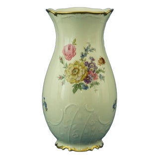20th Century Antique Porcelain Vase with Floral Decoration from the Fürstenberg Factory, Germany, 1920s For Sale