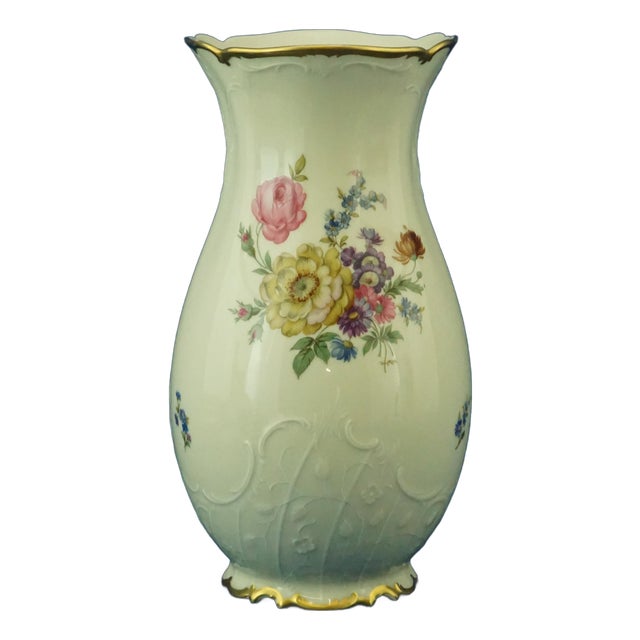 20th Century Antique Porcelain Vase with Floral Decoration from the Fürstenberg Factory, Germany, 1920s For Sale