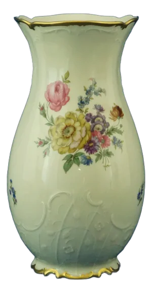 20th Century Antique Porcelain Vase with Floral Decoration from the Fürstenberg Factory, Germany, 1920s