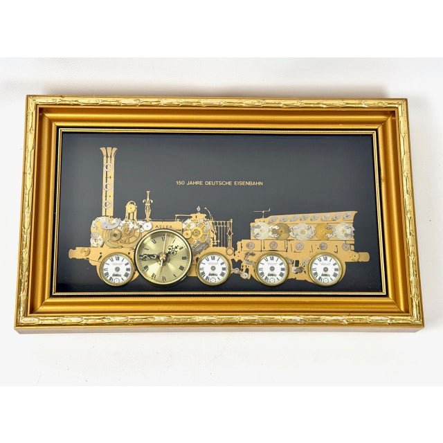British Art Wall Hanging Framed Locomotive Clock and Collage of Clock by Ken Broadbent, 1985 For Sale - Image 13 of 13