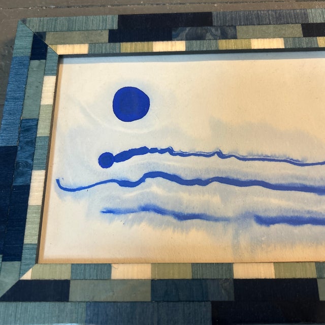 Contemporary original abstract watercolor seascape painting. Measures 7x5 or 9x7 framed. Check out my shop Robins Egg...