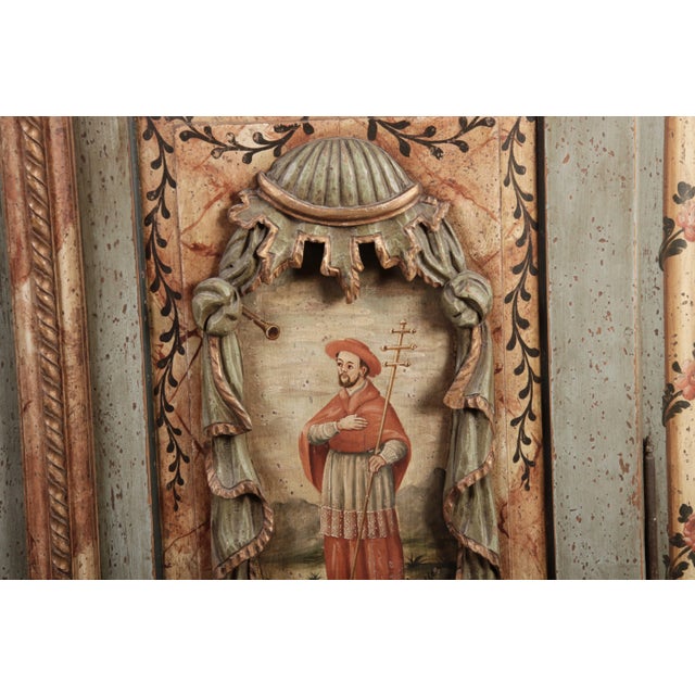 Antique Chamfered Baroque Votive Wood Cabinet, 1850 For Sale - Image 12 of 18