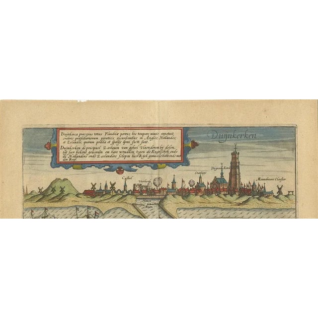 17th Century L. Guicciardini, Illustration of the Town of Dunkirk, France, 1613, Print For Sale - Image 5 of 9