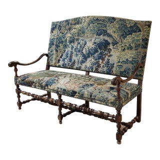 18th Century Settee With 17th Century Tapestry For Sale