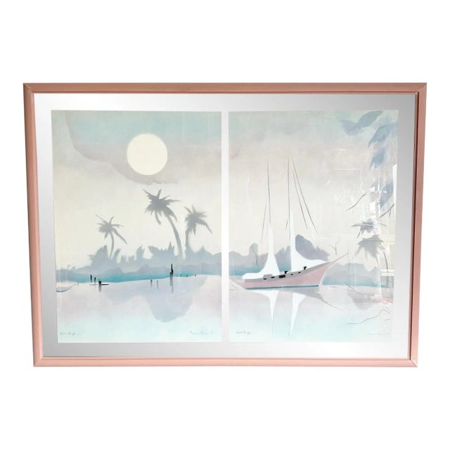 Vintage Framed and Signed Lithographs Peace River I and II by Mel Stauffor For Sale