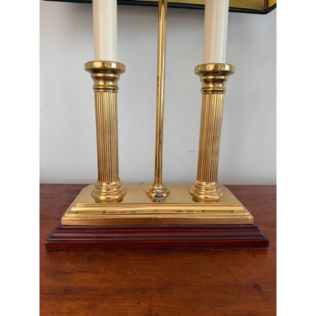 1990s French Brass Tole Bouillotte Candlestick Lamp For Sale - Image 5 of 11