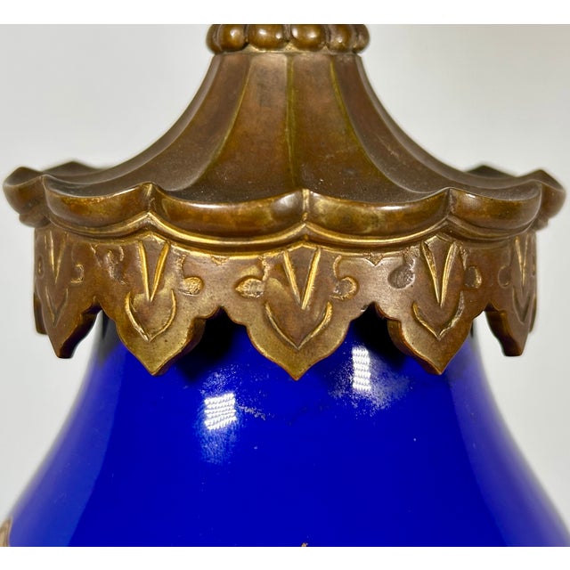 190s Rosenthal Cobalt Gilded Fish Table Lamp by M. Robisch For Sale - Image 12 of 18