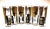 Gold and Black embossed coins of the United States are impressive on these tall glasses. Vintage yet look as if never...