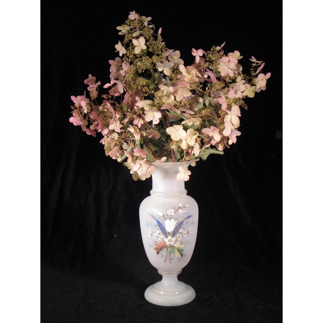 Late 19th Century Glass Vase Bristol Type Hand Painted Enameled Flowers For Sale - Image 10 of 12