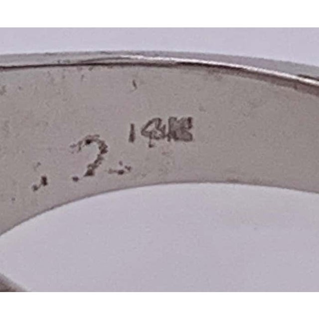 14 Karat White Gold Brushed Finish Diamond Cluster Fashion Ring 1.50 Tdw For Sale - Image 10 of 12