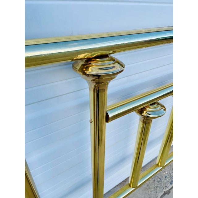 Metal Mid 20th Century Vintage Mid Century Modern Brass Headboard For Sale - Image 7 of 12