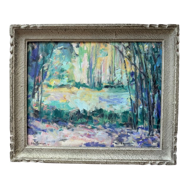 Contemporary Post-Impressionist Oil Waterscape Painting, Framed For Sale