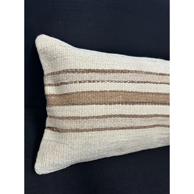 Turkish Hemp Pillow Cushion Natural Beige Brown Cushion Cover 14"x40" #30463 Enhance your home decor with our Kilim Pillow...