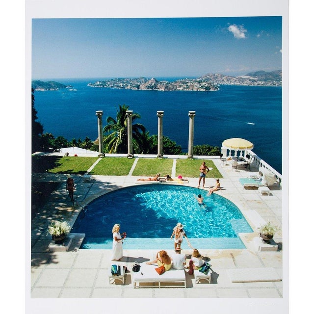Mid-Century Modern Slim Aarons, the Pool at Villa Nirvana, Acapulco, Limited Edition Estate Stamped Photographic Print, 1960s For Sale - Image 3 of 3