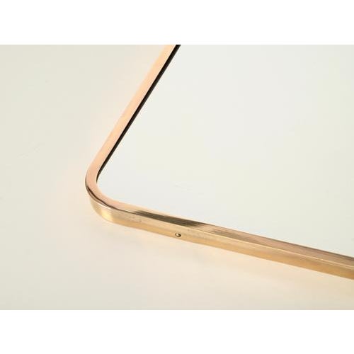 Large Tapered Rectangular Brass Mirror by Gio Ponti, Italy, 1950s For Sale - Image 12 of 14