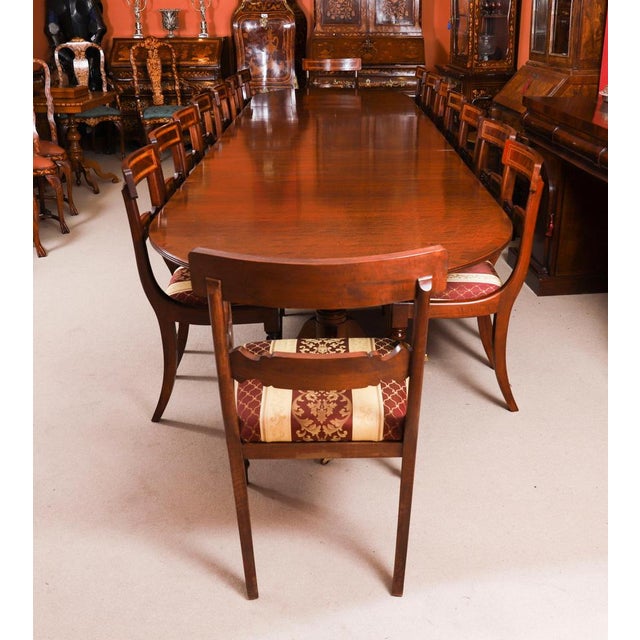 Regency Revival Triple Pillar Dining Table For Sale - Image 4 of 14