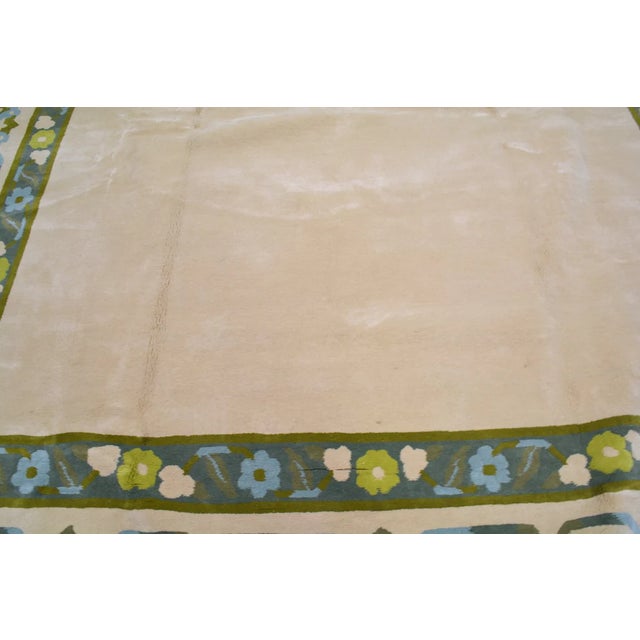 Art Deco Vintage Chinese Art Deco Hand Knotted Wool Rug,11'2'' X 15'9'' For Sale - Image 3 of 6