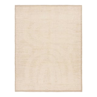 Rug & Kilim’s Modern Textural Rug in Beige and Cream with Ribbed Patterns - 13x18 For Sale