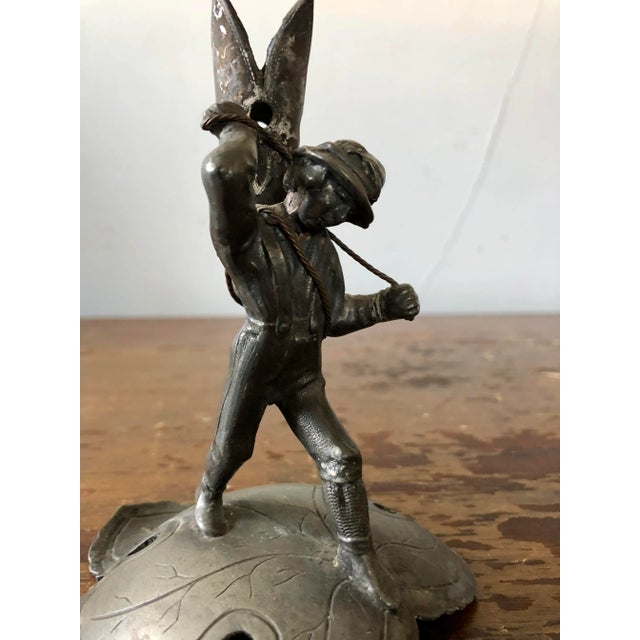 Figurative Antique Wilcox Silver Plate Figural Candleholders- a Pair For Sale - Image 3 of 7