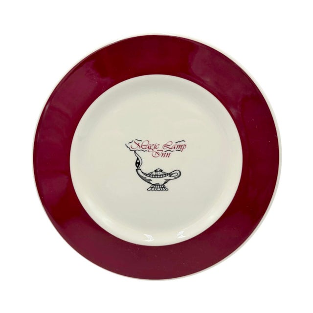 Ceramic Vintage Magic Lamp Inn Restaurant Plate Rancho Cucamonga For Sale - Image 7 of 11