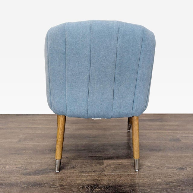 2010s Moe's Light Blue Lounge Chair With Wood Frame and Metal Leg Accents For Sale - Image 5 of 10