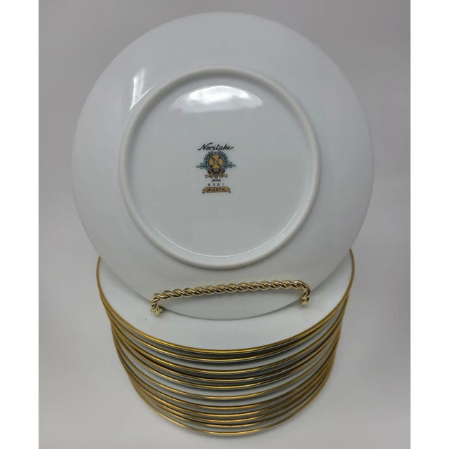 1960s Set of 12 Bread & Butter Plates Noritake China Oriental 6341 Made in Japan 1960s Vintage Tableware For Sale - Image 5 of 7