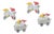 Whimsical Garden Gnome Figurine Riding a Scooter and Wheelbarrow (Set of 4) For Sale