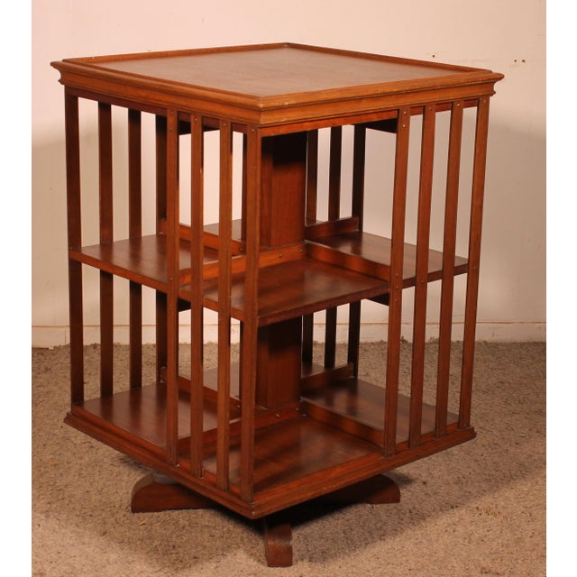 Revolving Bookcase in Light Mahogany, 1890s For Sale - Image 12 of 12