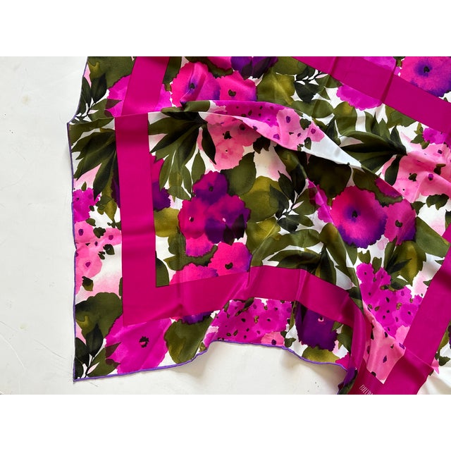 Textile Bill Blass Silk Scarf Textile Wall Hanging For Sale - Image 7 of 10