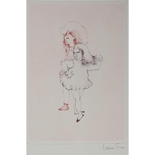 Leonor FINI Upset girl Original etching signed in pencil On Vellum paper 56 x 38 cm Engraving made for the portfolio "Les...