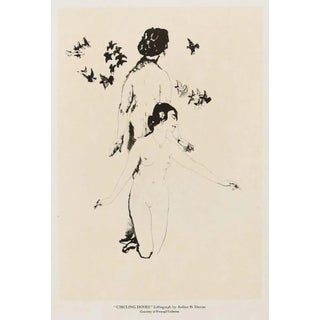 Circling Doves - Original Lithograph by A. Bowen Davies 1921 For Sale