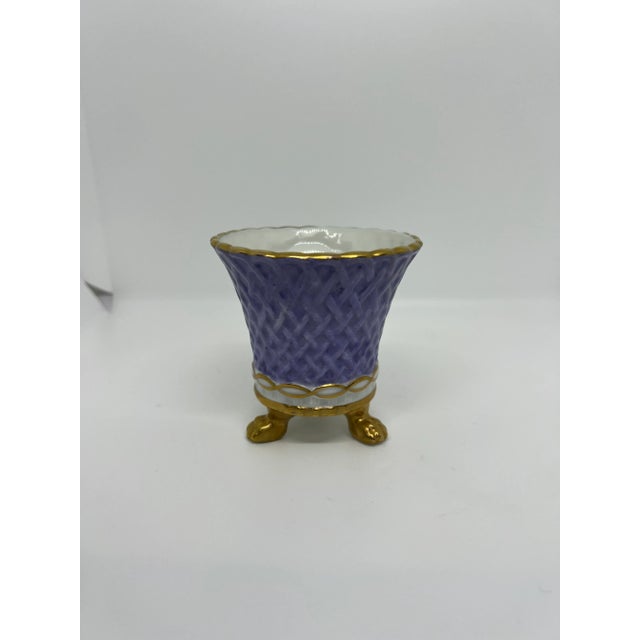 Mini three-footed compote in the style of Chamberlain Worchester. The tiny French-sevres pot is in excellent condition and...