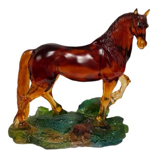 LiuLi Crystal Art Fire Horse Sculpture For Sale