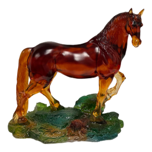 LiuLi Crystal Art Fire Horse Sculpture