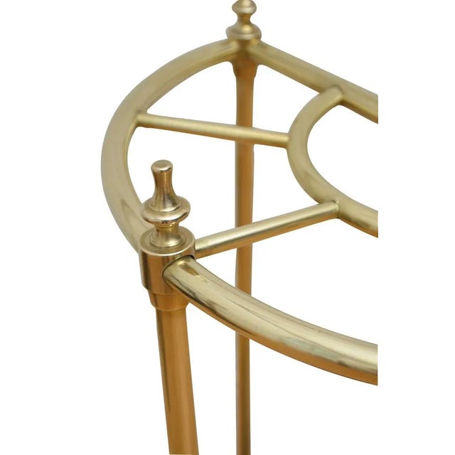 English Brass Demi Lune Stick Stand, 1960s For Sale - Image 6 of 8