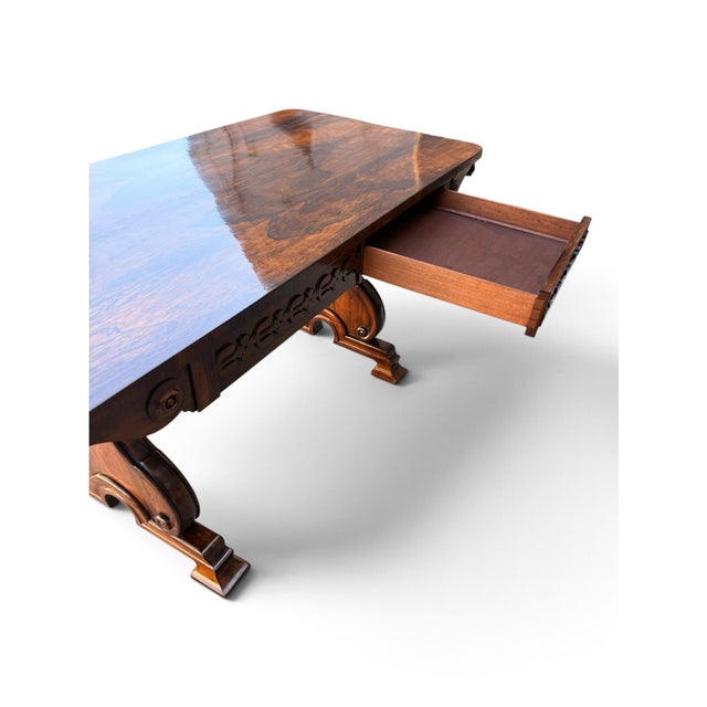 Wood English Regency Rosewood Sofa Table / Partners Desk, Circa 1820 For Sale - Image 7 of 11