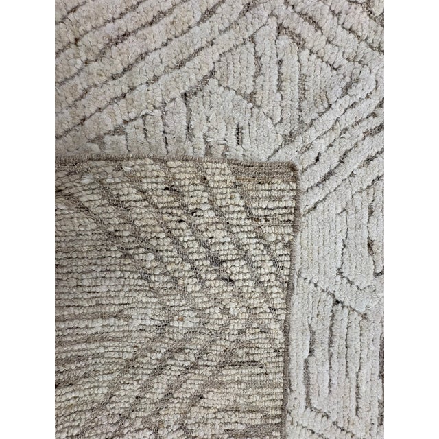 2020s Rh Halima Hand-Knotted Wool Rug — 12' × 15' Marled Ivory / Latte | Undyed Wool | High-Low Texture For Sale - Image 5 of 18
